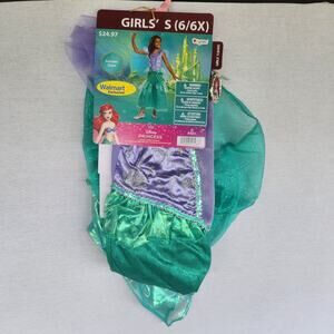 Disney Princess Ariel Girl Costume SZ 6/6X Cosplay Dress Up Halloween Christmas